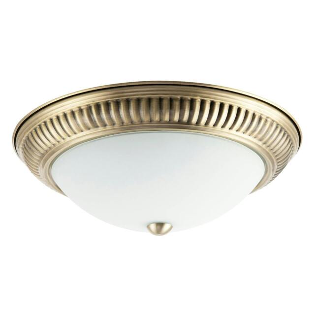 Rackhams Modern LED IP44 Flush Ceiling Light in Antique Brass with Sensor - image 1