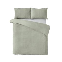 Rackhams Crinkle Seersucker Duvet Cover Set Green - Super King - Green - thumbnail 4
