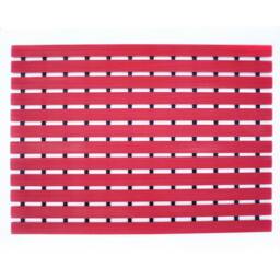 Rackhams Non-Slip PVC Duckboard Shower Mat - 61cm x 43cm - Red