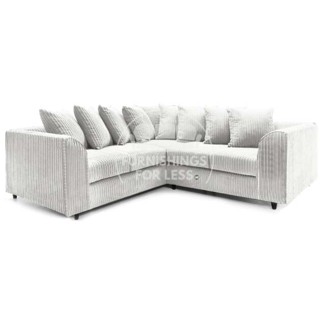 Rackhams Ferguson / Luxor Full Jumbo Cord Corner Sofa - Silver - image 1