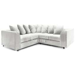 Rackhams Ferguson / Luxor Full Jumbo Cord Corner Sofa - Silver
