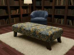 Rackhams Premium Mustard Floral Footstool Ottoman – Stylish & Multi-Purpose Seating Solution - 30 x 20 Inches (76 x 51cm) - thumbnail 1