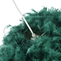 Rackhams Contemporary and Unique Large Green Real Feather Decorated Pendant Light Shade - thumbnail 4