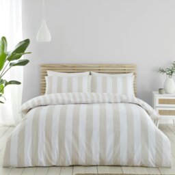 Rackhams Cove Stripe Reversible Duvet Cover Set - Silver Grey - King - thumbnail 5