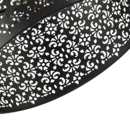 Rackhams Marrakech Designed Matte Black Metal Pendant Light Shade with Floral Decoration - thumbnail 3