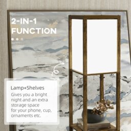 Rackhams Shelf Floor Lamp with Dual Light, for Living Room Brown - thumbnail 5