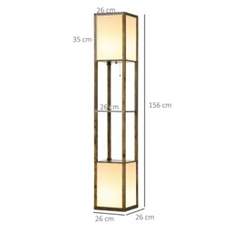 Rackhams Shelf Floor Lamp with Dual Light, for Living Room Brown - thumbnail 3