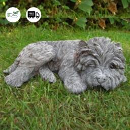 Rackhams Sleeping Terrier Small Garden Ornament - thumbnail 2