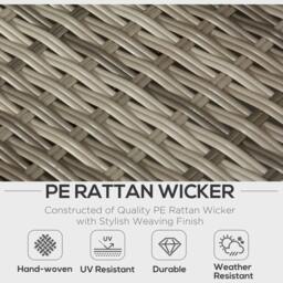 Rackhams 4 PCs Rattan Garden Furniture Outdoor Sectional Corner Sofa and Coffee Table Set Conservatory Wicker Weave Furniture - Light Grey - thumbnail 4