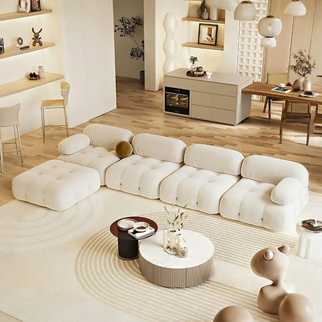 Rackhams B&B Camaleonda Style Three Seater Sofa, Corner Sofa, Velvet - Others (Velvet) - No Ottoman - Four Seater 380cm - image 1