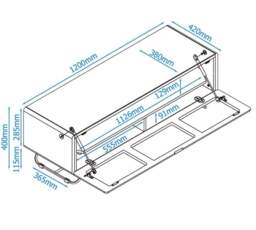 Rackhams Chromium TV-Stand with 1 Flap White CRO2-1200CPT-WH - White - thumbnail 3