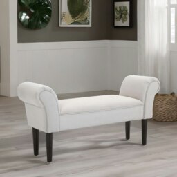 Rackhams Wooden Chaise Lounge Bed End Bench Seat With Arms Grey - thumbnail 3