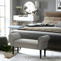 Rackhams Wooden Chaise Lounge Bed End Bench Seat With Arms Grey - thumbnail 5