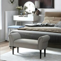 Rackhams Wooden Chaise Lounge Bed End Bench Seat With Arms Grey - thumbnail 4