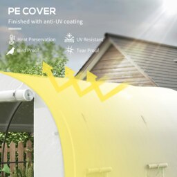 Rackhams Polytunnel Greenhouse with PE Cover, Galvanised Steel Frame, White - thumbnail 4