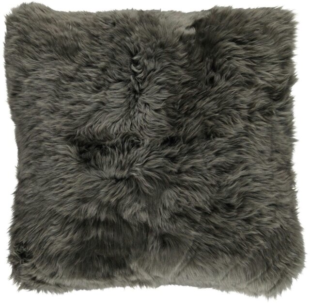 Rackhams Long-Wool Sheepskin Cushion - 35x35 cm - Hedge Green - image 1