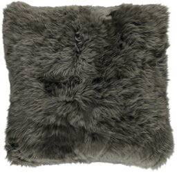 Rackhams Long-Wool Sheepskin Cushion - 35x35 cm - Hedge Green - thumbnail 1