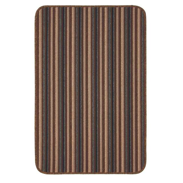 Rackhams Washable All-Purpose Stripe Chocolate Mats - 100X150 cm - image 1