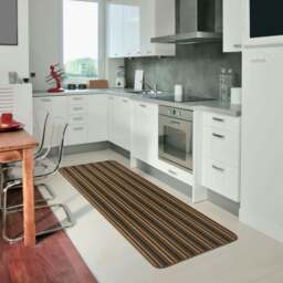 Rackhams Washable All-Purpose Stripe Chocolate Mats - 100X150 cm - thumbnail 6