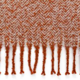 Rackhams Weaver Throw with Herringbone Design - Rust - One Size - Rust - 100% Acrylic - thumbnail 3