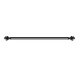 Rackhams Steel Curtain Rod Quiet Rail Pole Set Extendable Adjustable Home Hotel - 76-221cm (Black) - thumbnail 1
