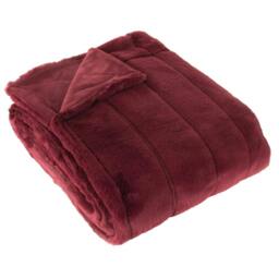 Rackhams Empress Faux Fur Throw - Ruby - 130 x 180cm - Ruby - 100% Polyester - thumbnail 2