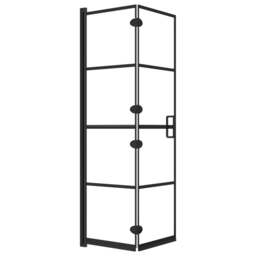 Rackhams Folding Shower Enclosure ESG 80x140 cm Black - thumbnail 2