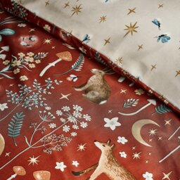 Rackhams Enchanted Twilight Animals Reversible Duvet Cover Set Burnt Orange - Single - Burnt Orange - thumbnail 4