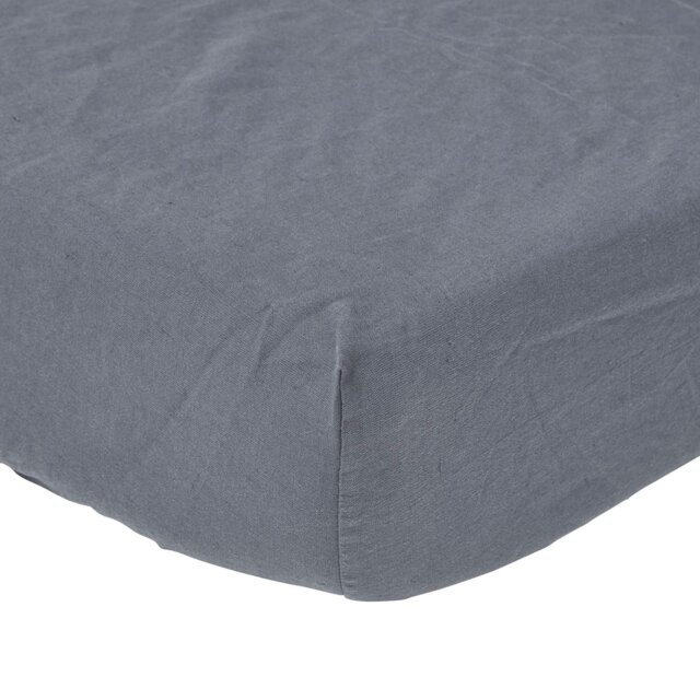 Rackhams French Flax Linen Fitted Sheet – 30 cm Deep - Dark Grey - Single - image 1