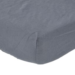 Rackhams French Flax Linen Fitted Sheet – 30 cm Deep - Dark Grey - Single