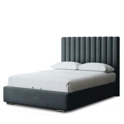 Rackhams Evangeline Divan Bed with Upholstered Headboard - Grey (Steel) - King / 5ft - thumbnail 2