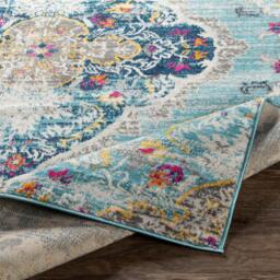 Rackhams Floransa-Vintage Blue Beige Grey Pink Traditional Boho Rug - 80 x 220 cm - thumbnail 5