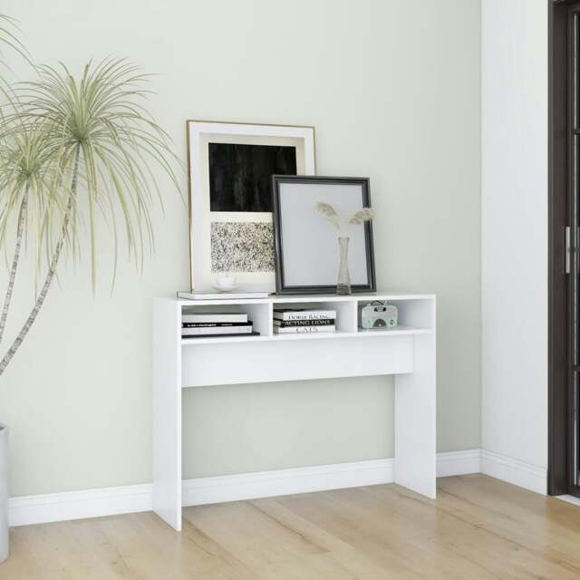 Rackhams Console Table White 105x30x80 cm Engineered Wood - White - Engineered wood
