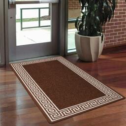 Rackhams Greekey Gel Mat - Brown Cream - 40cm x 60cm (1.3ft x 1.95ft)