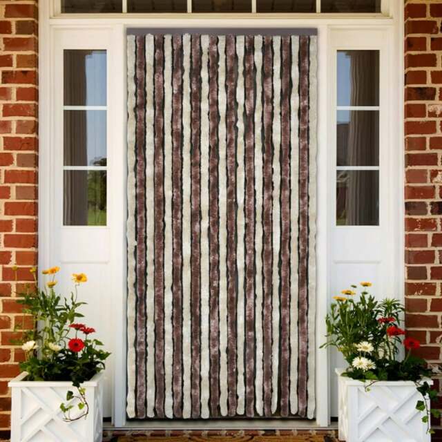 Rackhams Insect Curtain Beige and Light Brown 56x200 cm Chenille