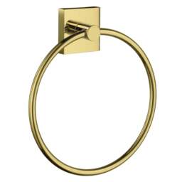 Rackhams Polished Brass Towel Ring (W)17cm Wall Mounted with Concealed Screws Bathroom Towel Holder