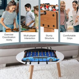 Rackhams 2ft Foosball Table Arcades Competition Sized for Kids, Adults, Indoor - Blue - MDF Board, Stainless Steel, PE, PP, ABS - 74.5Lx36.1Wx12Hcm - thumbnail 4