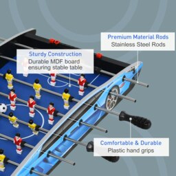 Rackhams 2ft Foosball Table Arcades Competition Sized for Kids, Adults, Indoor - Blue - MDF Board, Stainless Steel, PE, PP, ABS - 74.5Lx36.1Wx12Hcm - thumbnail 3