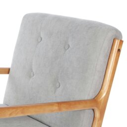 Rackhams Wood Single Sofa Lounge Chair with Cushion - Dark Wood - thumbnail 6
