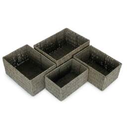 Rackhams Grey Paper Rope Storage Basket - Medium - thumbnail 3