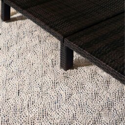 Rackhams Rattan Sun Lounger For Garden Reclining Deck Chair With Cushion Cream - thumbnail 6