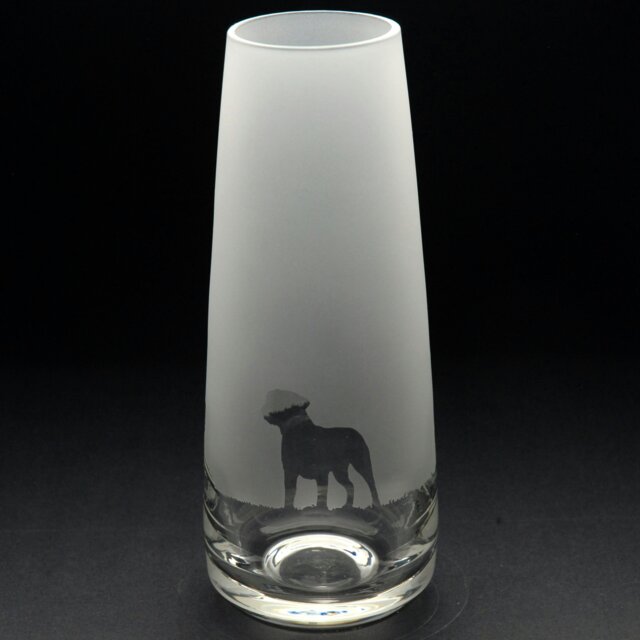Rackhams Border Terrier Dog Glass Bud Vase - Hand Etched/Engraved Gift - image 1