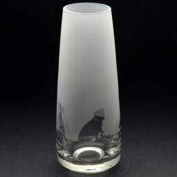 Rackhams Border Terrier Dog Glass Bud Vase - Hand Etched/Engraved Gift - thumbnail 3