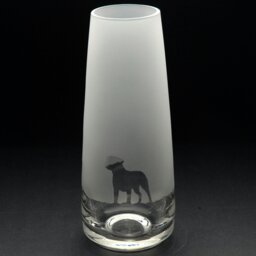 Rackhams Border Terrier Dog Glass Bud Vase - Hand Etched/Engraved Gift