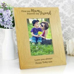 Rackhams Personalised 'First My Mum Forever My Friend' 6x4 Oak Finish Photo Frame - thumbnail 4