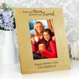 Rackhams Personalised 'First My Mum Forever My Friend' 6x4 Oak Finish Photo Frame