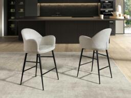 Rackhams Light Grey Fabric Stool 4174 - thumbnail 3