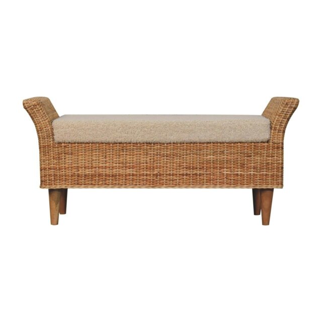 Rackhams Solid Wood Riviera Woven Bench - image 1