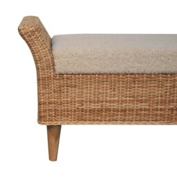 Rackhams Solid Wood Riviera Woven Bench - thumbnail 4