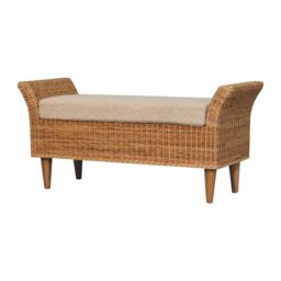 Rackhams Solid Wood Riviera Woven Bench - thumbnail 3
